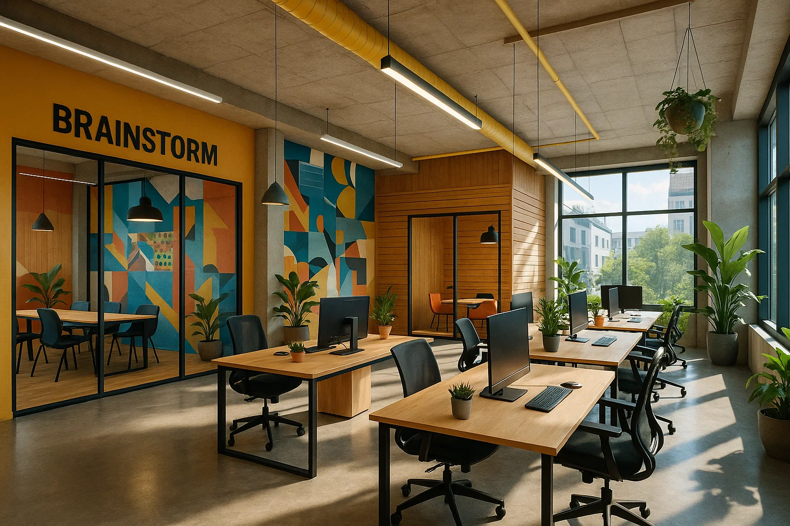 Die Suche nach dem perfekten Arbeitsplatz 2 | gewerbemietportal.at Kreatives Startup-Büro in günstiger Region Österreichs mit modernem Design